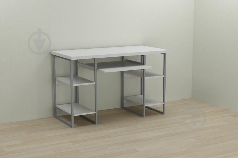 Компьютерный стол Ferrum-decor Тим 75x140x70 серый ДСП Белое 32мм