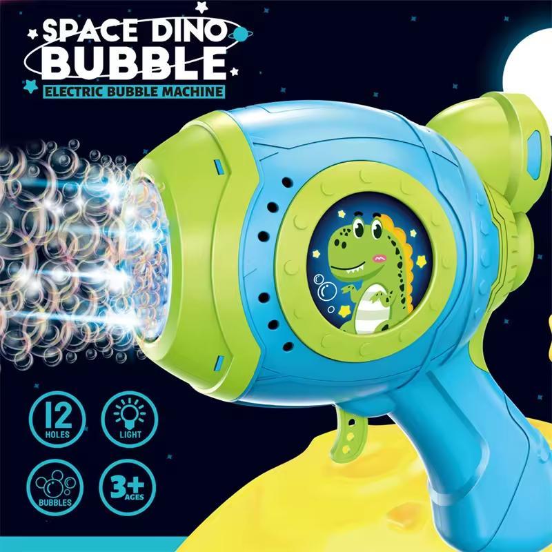 Іграшковий дитячий пістолет DINO Bubble Gun генерує бульбашки Синій (AUAU07-1) - фото 9