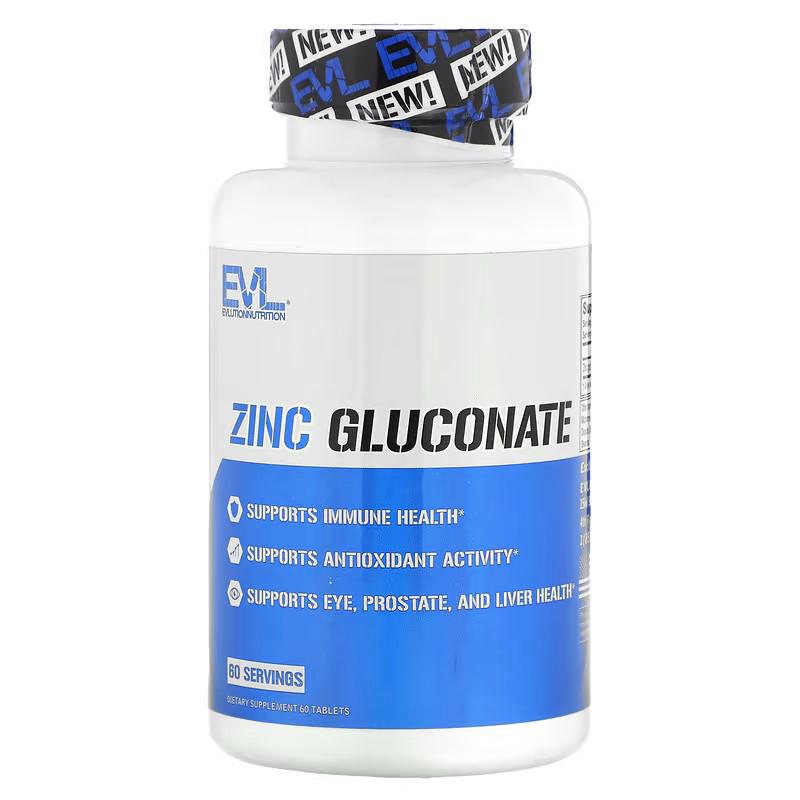 Глюконат цинка Evlution Nutrition Zinc Gluconate 60 таб