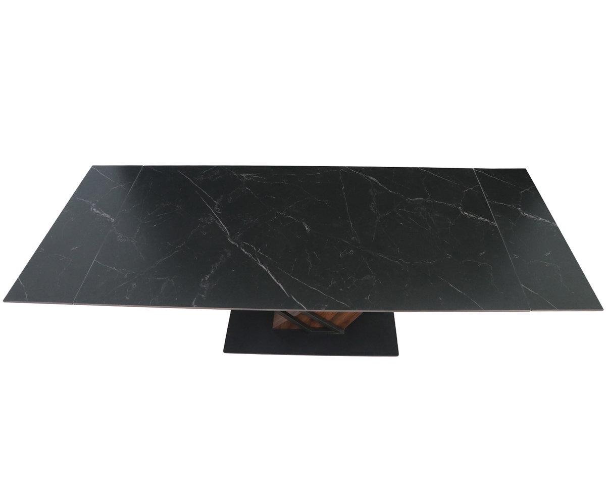 Стол Intarsio FERNANDO CERAMIC 180/240x90 Черный матовый/Темный орех (28710912) - фото 6 Стол Intarsio FERNANDO CERAMIC 180/240x90 Черный матовый/Темный орех (28710912) - фото 6