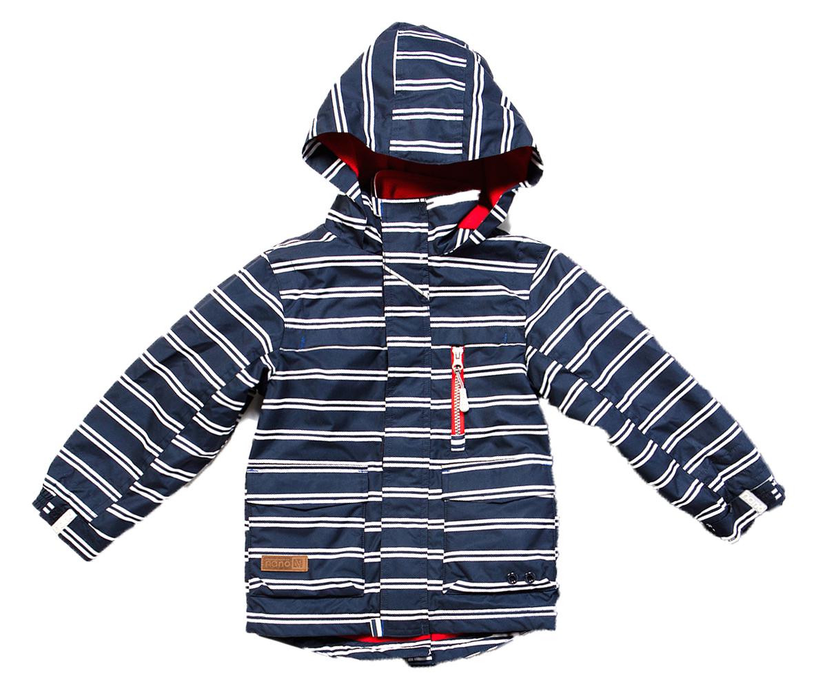 Куртка детская демисезонная Nano S17J285 для мальчика на флисе 88-96 см Темно-синий/белый (S17J285-Navy-2)