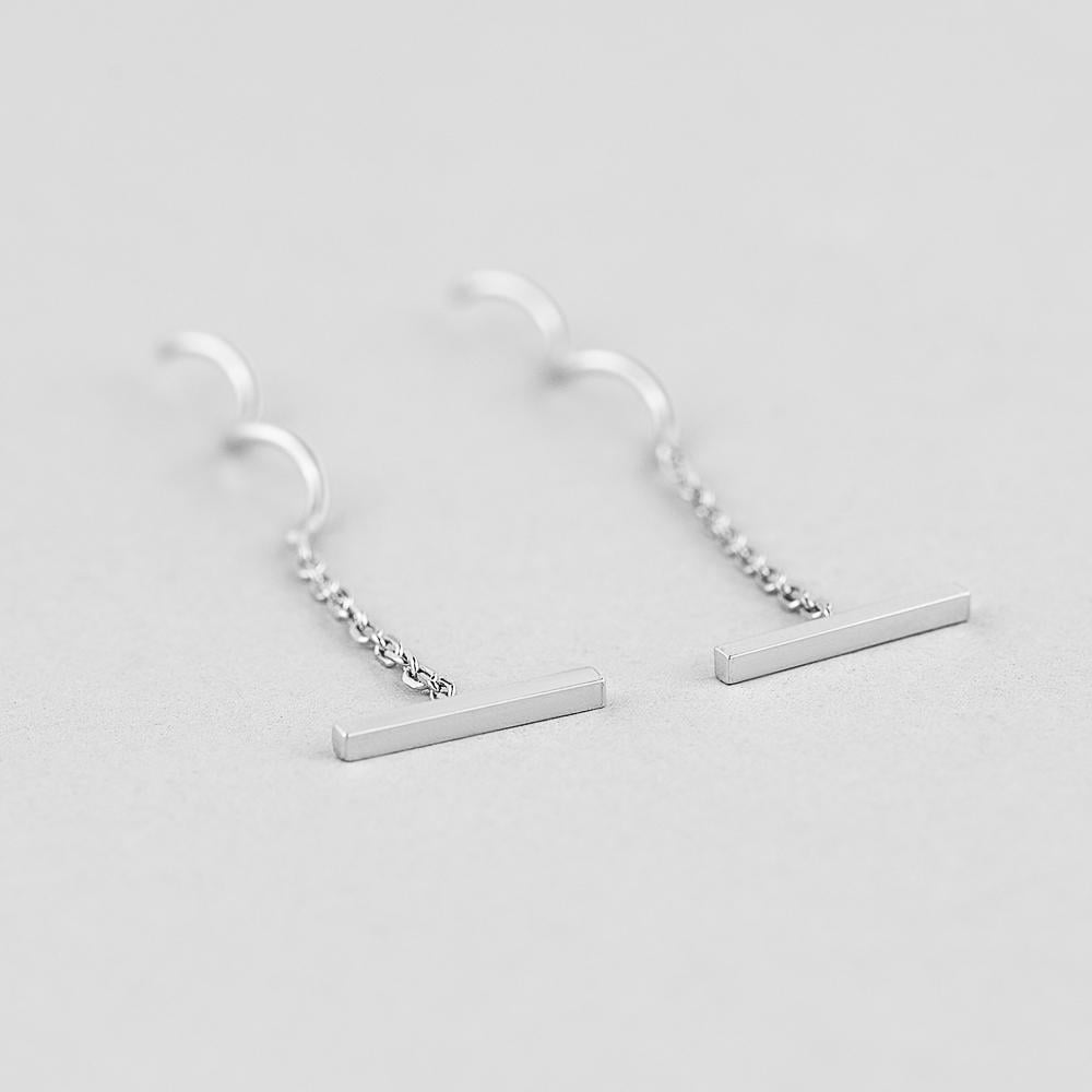 Серебряные серьги Minimal Момент (5635)