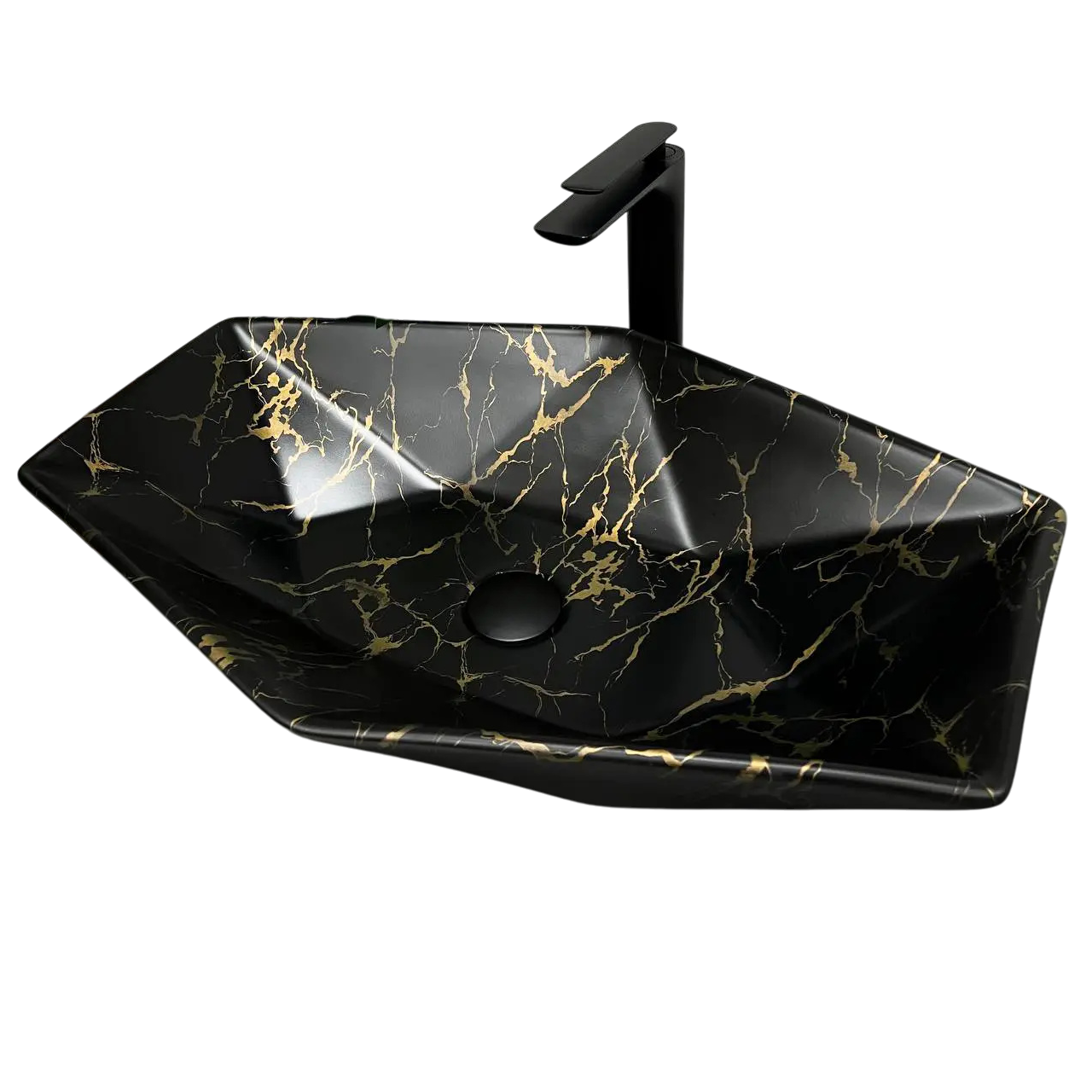 Раковина накладная VBI Venezia Marble Matt 410x635 мм Черный (RM-VBI-012406)