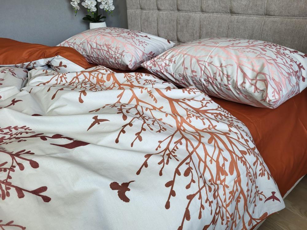 Комплект постельного белья Мираж cotton cotton полуторный на резинке Терракотовый