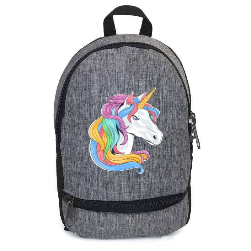 Школьный рюкзак детский Cappuccino Toys с принтом Unicorn EDN-0011 12,5 л Серый (1369989217)