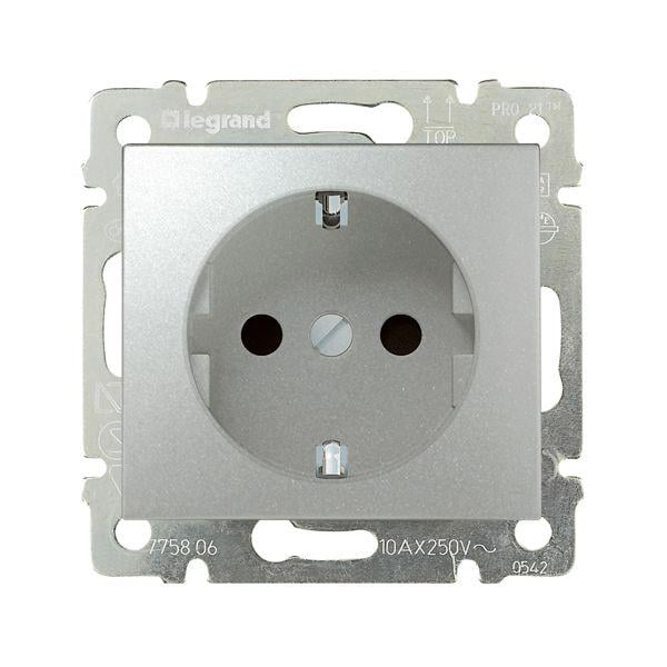 Розетка Legrand Valena с заземлением Алюминий (770120)