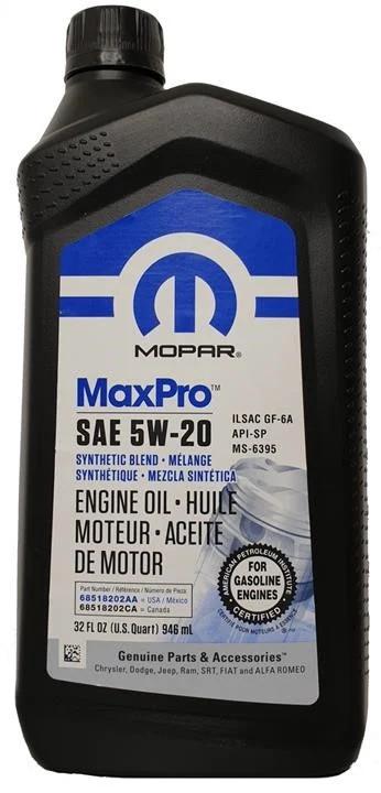 Моторное масло Mopar MaxPro SP GF-6A 5W-20 0,946 л (68518202AA)