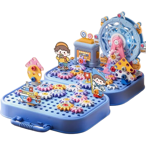 Конструктор-мозаика детский Колесо обзора 2D и 3D сборка в чемоданчике 258 деталей (2710148418)