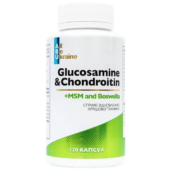 Препарат для суглобів та зв'зок All be Ukraine Glucosamine&Chondroitin 120 капс. (000022602)