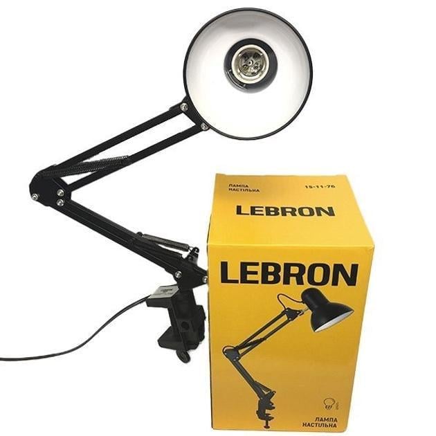 Настольная лампа телескопическая Lebron L-TL-Tel струбцина E27 40W Черный (28689436)