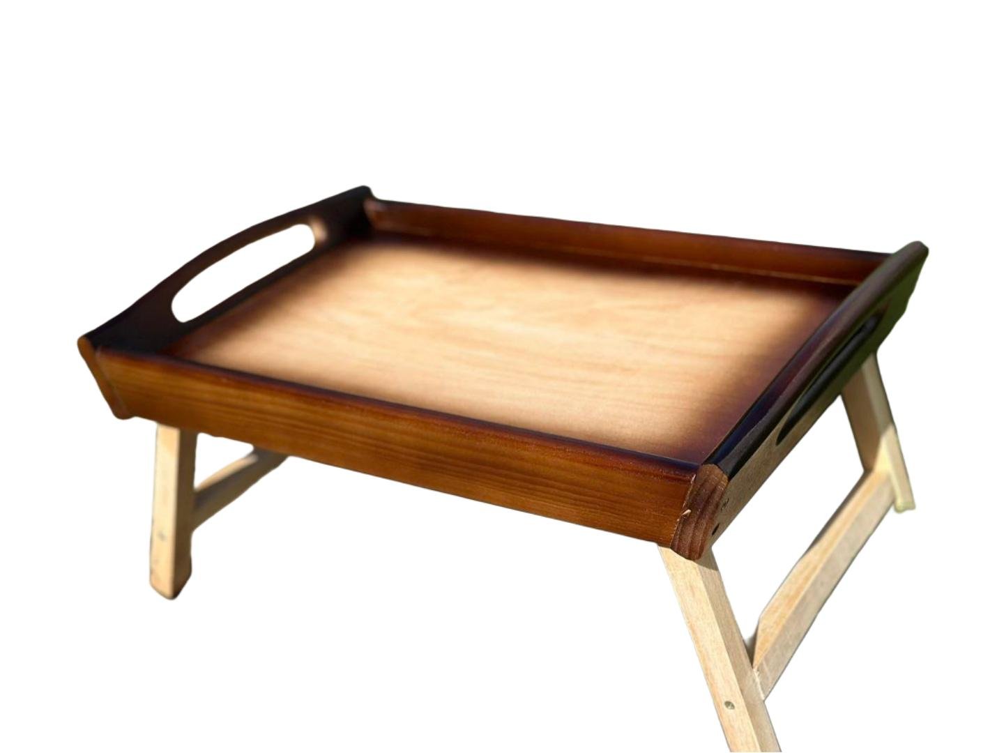 Столик-піднос складаний дерев'яний лакований 43x28x20 см Шоколадний/Ванільний (7035) Столик-піднос складаний дерев'яний лакований 43x28x20 см Шоколадний/Ванільний (7035)