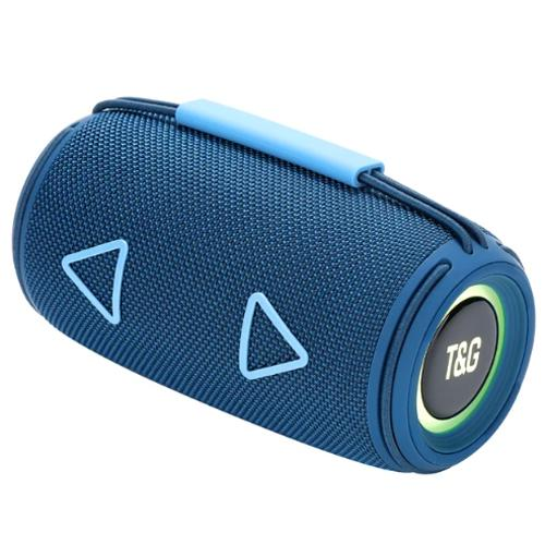 Колонка портативная Bluetooth TG657 с аккумуляторной подсветкой Синий (GR-06388)