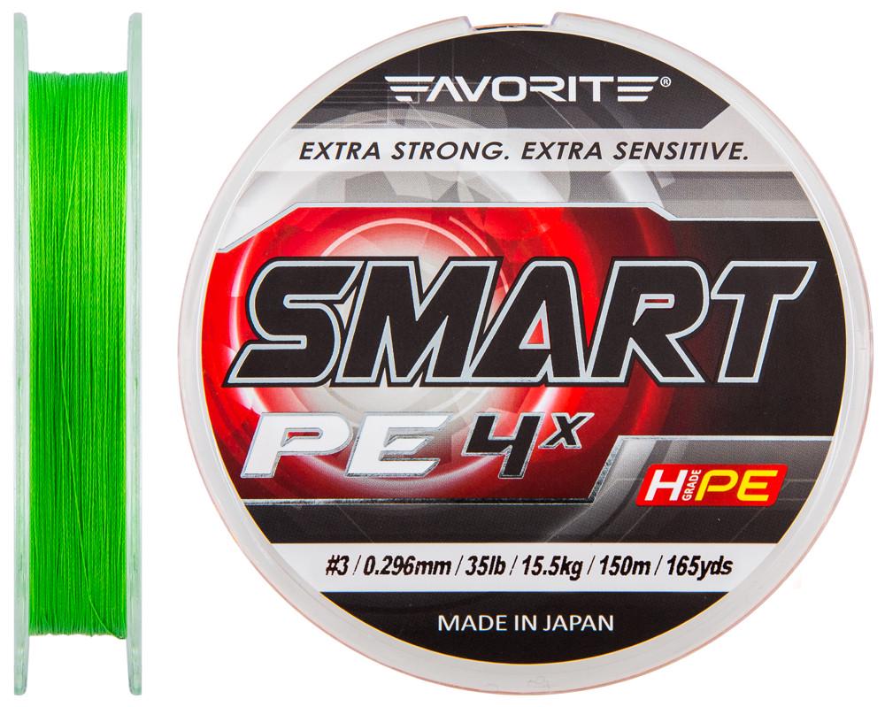 Шнур Favorite Smart PE 4x 150 м 0,296 мм 15,5 кг Зеленый (1013-1693.10.30)