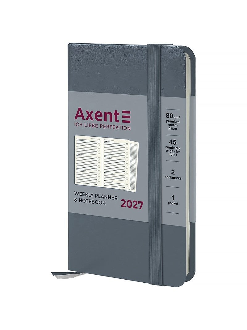 Еженедельник Axent 2027 Pocket Strong 90x150 мм Серый (8508-27-62-A) Еженедельник Axent 2027 Pocket Strong 90x150 мм Серый (8508-27-62-A)