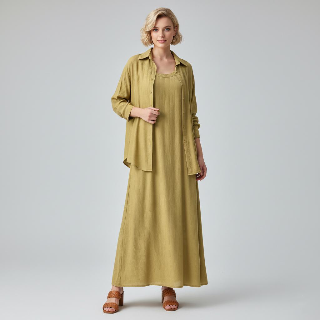 Костюм-двойка женский летнее платье и рубашка L (GF-15) - фото 5