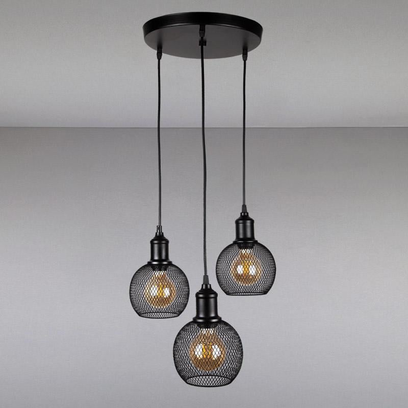 Люстра подвесная лофт Light House LS-14024-3 BK 300 Черный (13878)