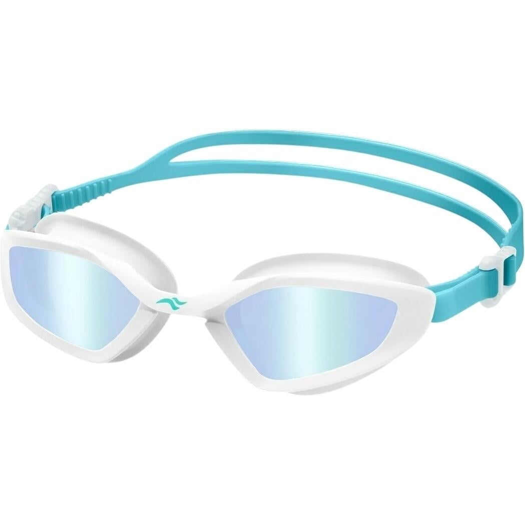 Очки для плавания Aqua Speed RAVEN MIRROR Бело-бирюзовый (713-29)