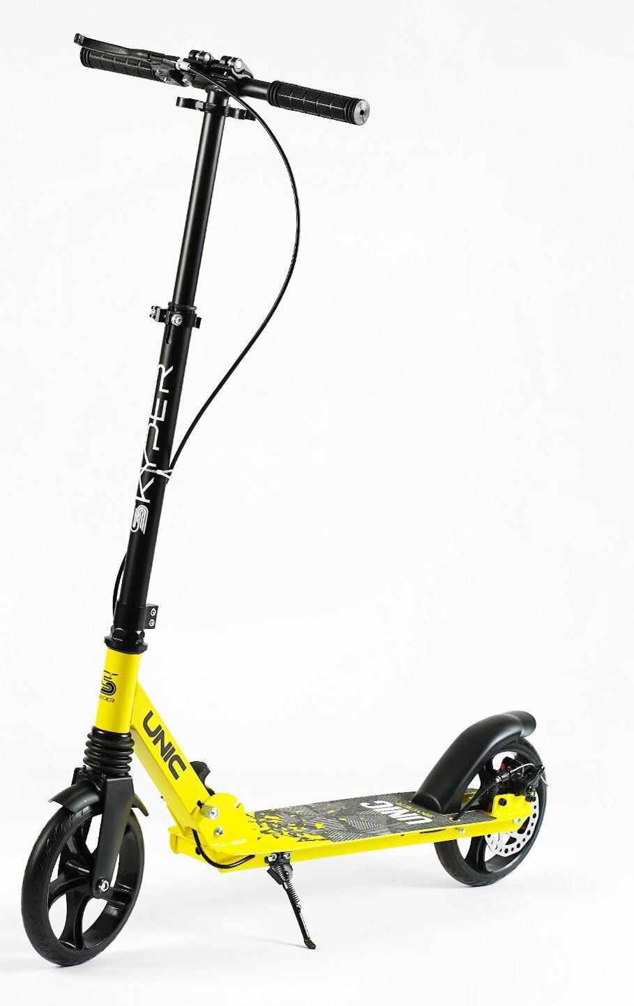 Самокат двухколесный Skyper Unic ручной тормоз PU колеса 1 амортизатор Yellow/Black (144632)