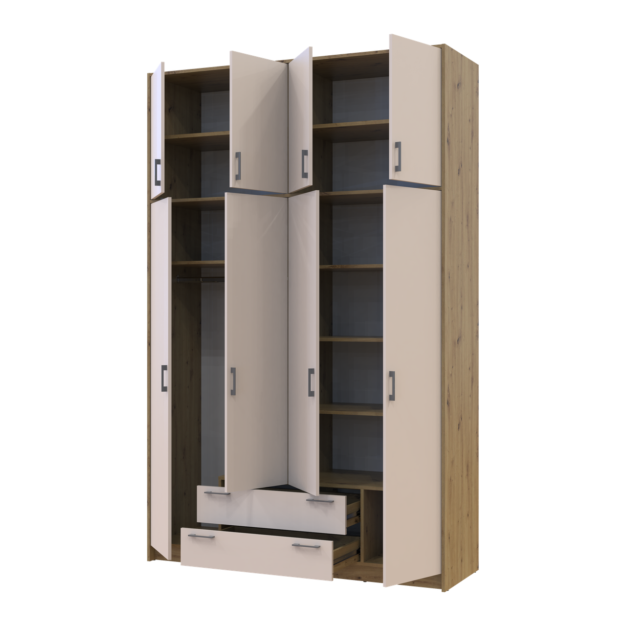 Антресоль висока Doros Ронді 4 ДСП 160х52х65 см Дуб Артізан/Кашемір (41516185) - фото 8 Антресоль висока Doros Ронді 4 ДСП 160х52х65 см Дуб Артізан/Кашемір (41516185) - фото 8