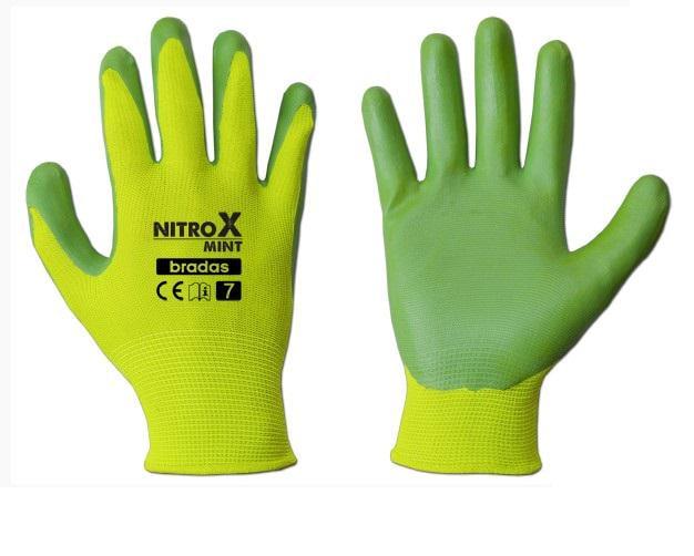 Перчатки защитные Bradas Nitrox нитрил р. 6 Mint (28868)