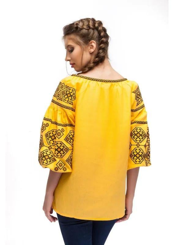 Вышиванка женская р. 44 Желтый (657) - фото 2 Вышиванка женская р. 44 Желтый (657) - фото 2