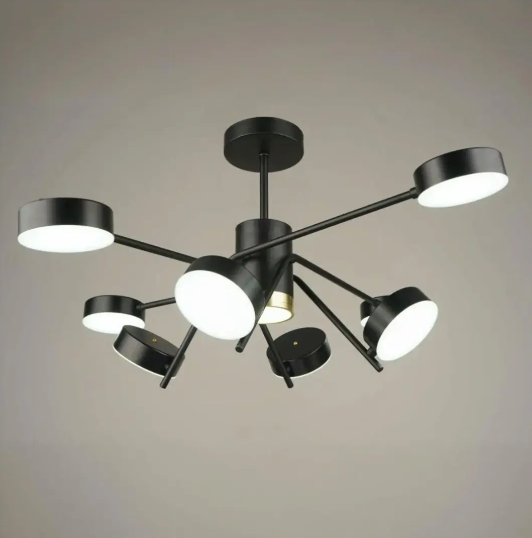 Люстра светодиодная Sirius на восемь плафонов 112W 3000-6500К Черный (B N4182/8 112W BK)