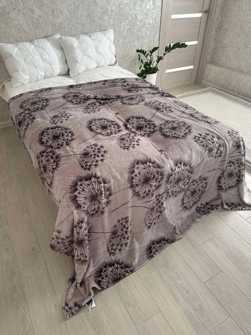 Плед велюровый евро 200x220 см Бежевый (Д-al-velurpl-005)