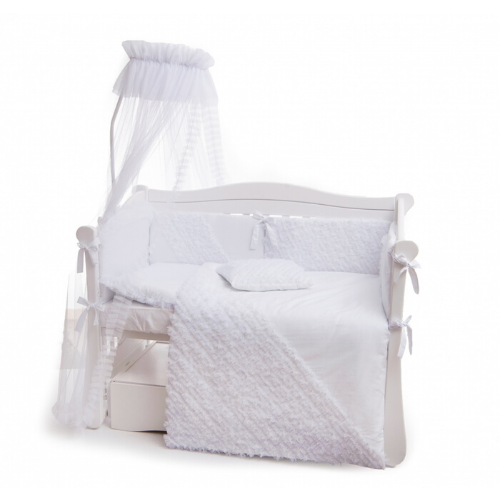 Комплект постельного белья детский Twins Romantic Ballet с балдахином 7 элементов Белый (T9401)