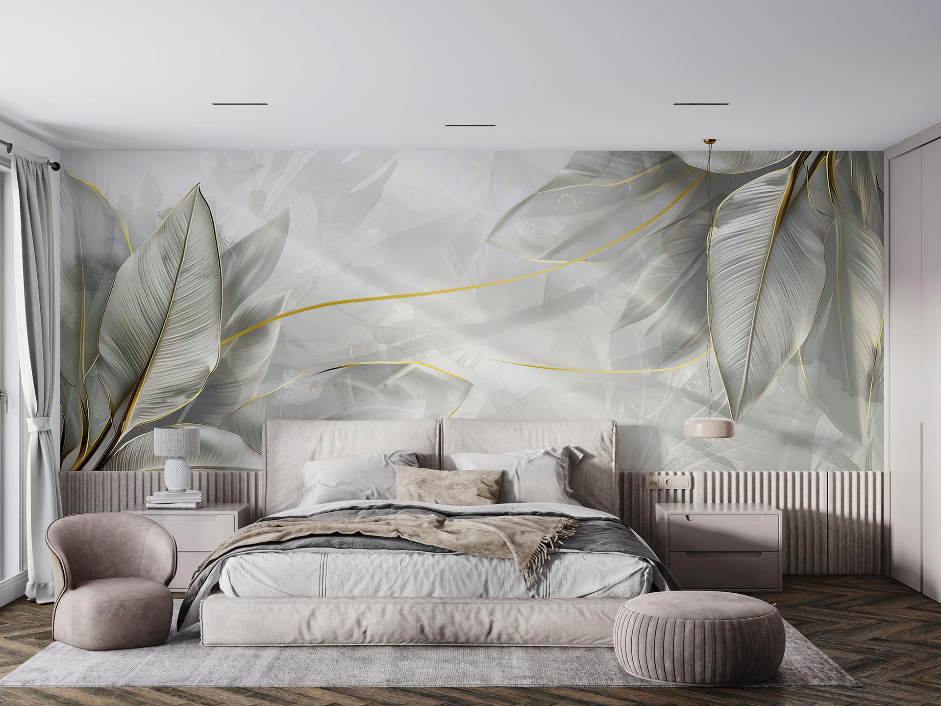 Фотошпалери флізелінові Styleo Print-walls Листи із золотими лініями 0138 350х270 см (Pw-0138/3)