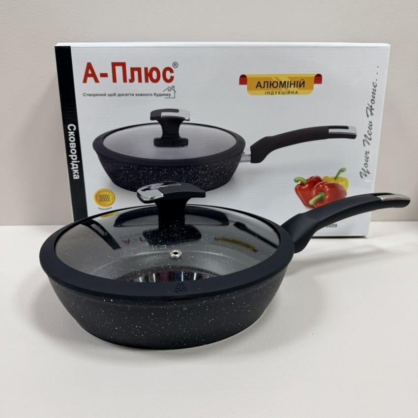 Сковорода глубокая A-PLUS 3009 с мраморным антипригарным покрытием d 24 см (2822847293) Сковорода глубокая A-PLUS 3009 с мраморным антипригарным покрытием d 24 см (2822847293)