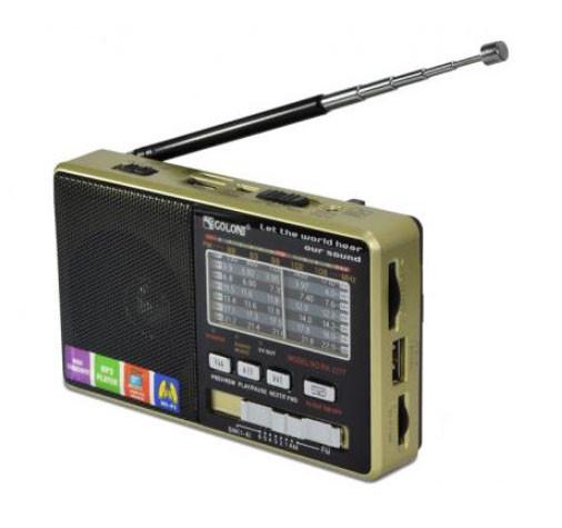 Радиоприемник всеволновый FM Golon RX 181 Power Bank USB Золотистый (1630739676)