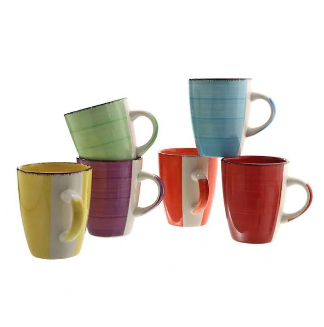 Набор чашек керамических Flora Rainbow 0,3 л 6 пр Микс 45046