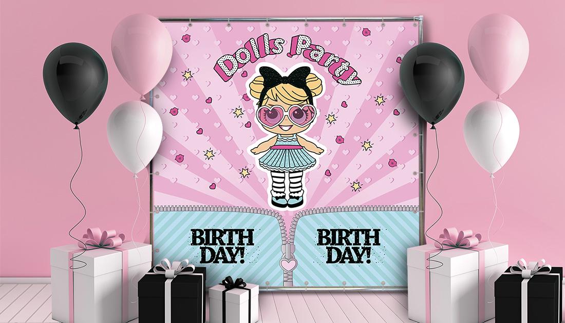 Фотозона На день народження 6 років 2х2 м