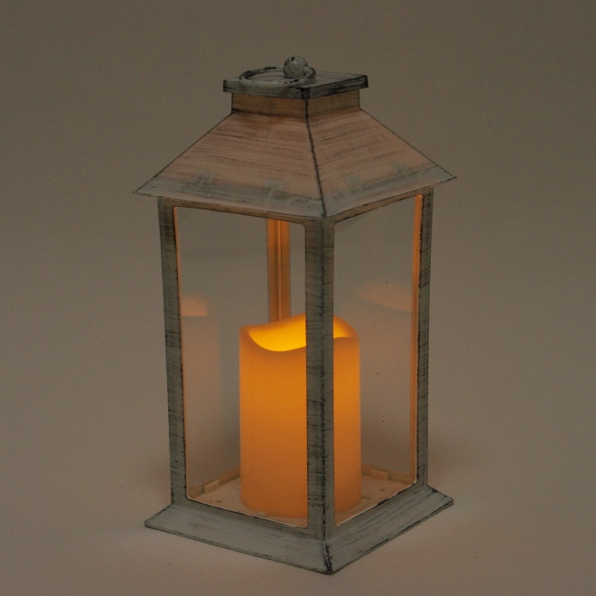 Свічник-ліхтар зі свічкою LED Біло-чорний (OR-PL6002-2) - фото 2 Свічник-ліхтар зі свічкою LED Біло-чорний (OR-PL6002-2) - фото 2