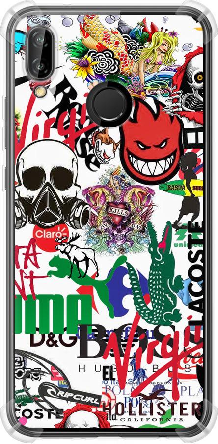 Чехол на Huawei P20 Lite Many different logos (4022sp-1410-42517) Чехол на Huawei P20 Lite Many different logos (4022sp-1410-42517)
