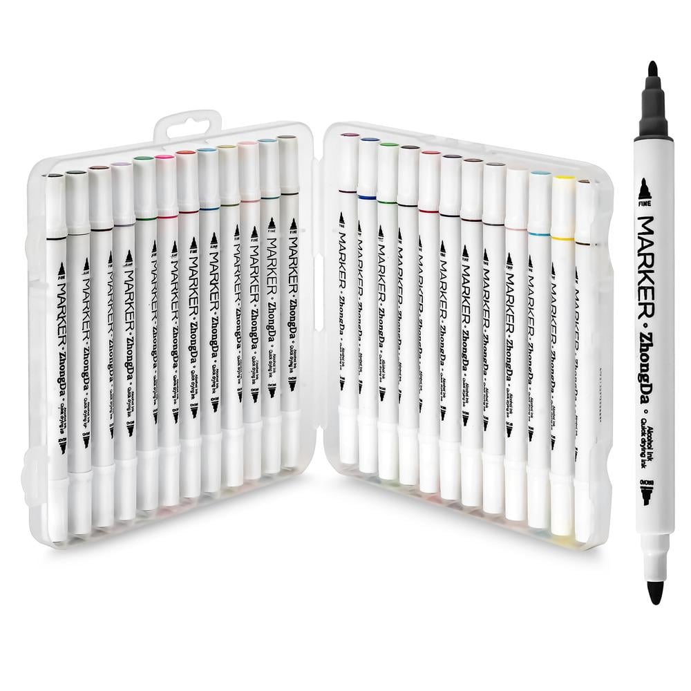 Маркеры двухсторонние белый корпус WW00874 24 цвета