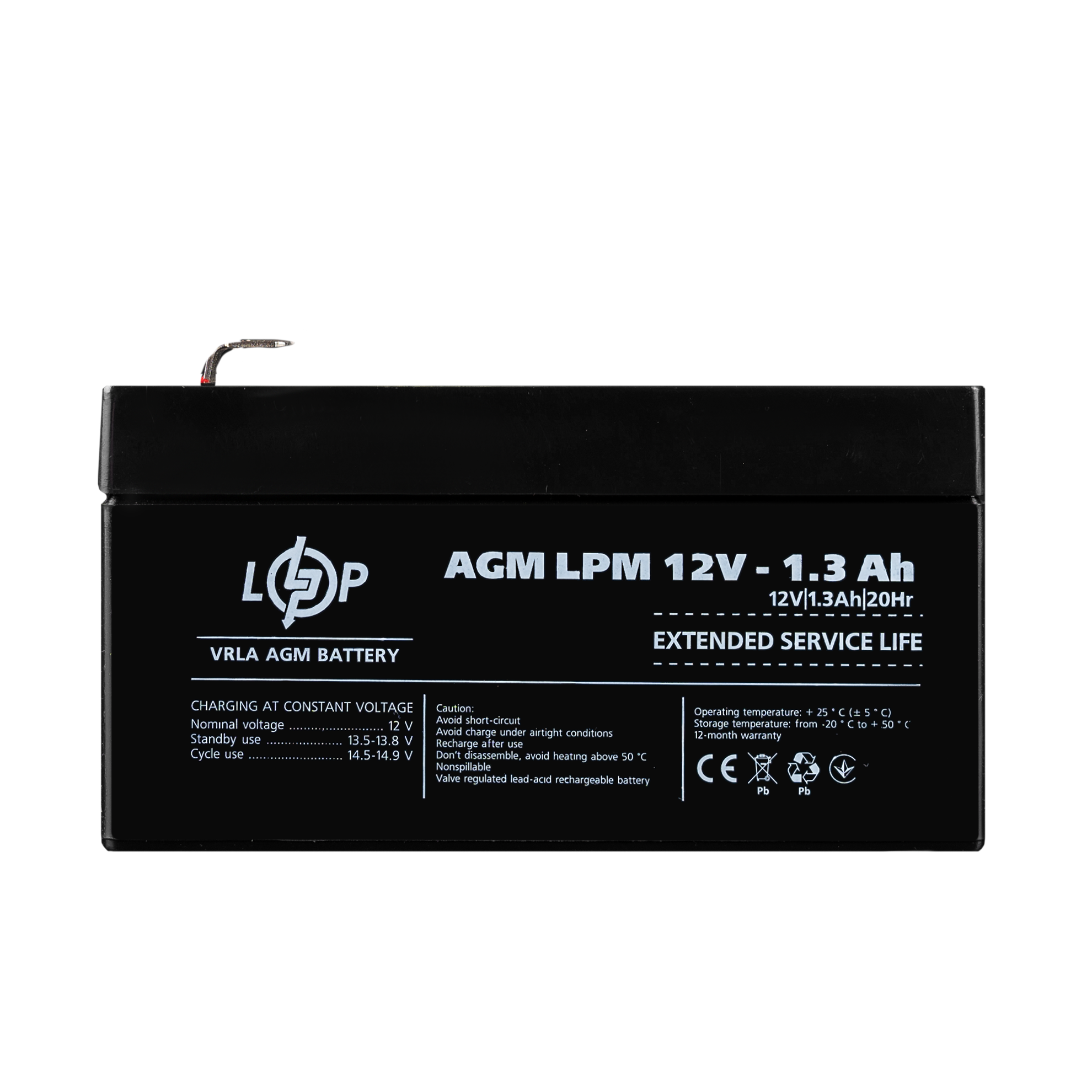 Акумулятор AGM LPM 12V 1,3 Ah - фото 1