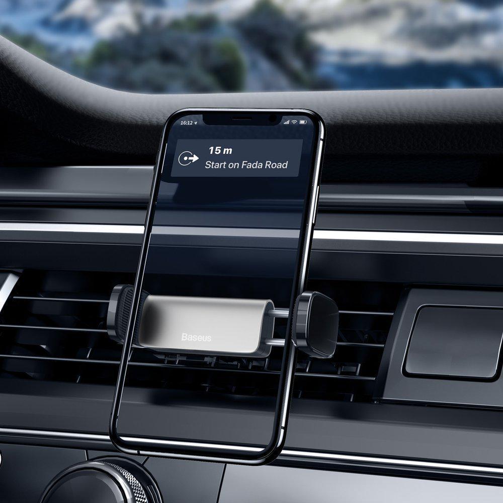 Тримач автомобільний BASEUS металевий 360° Steel Cannon Сріблястий (SUGP-0S) - фото 14