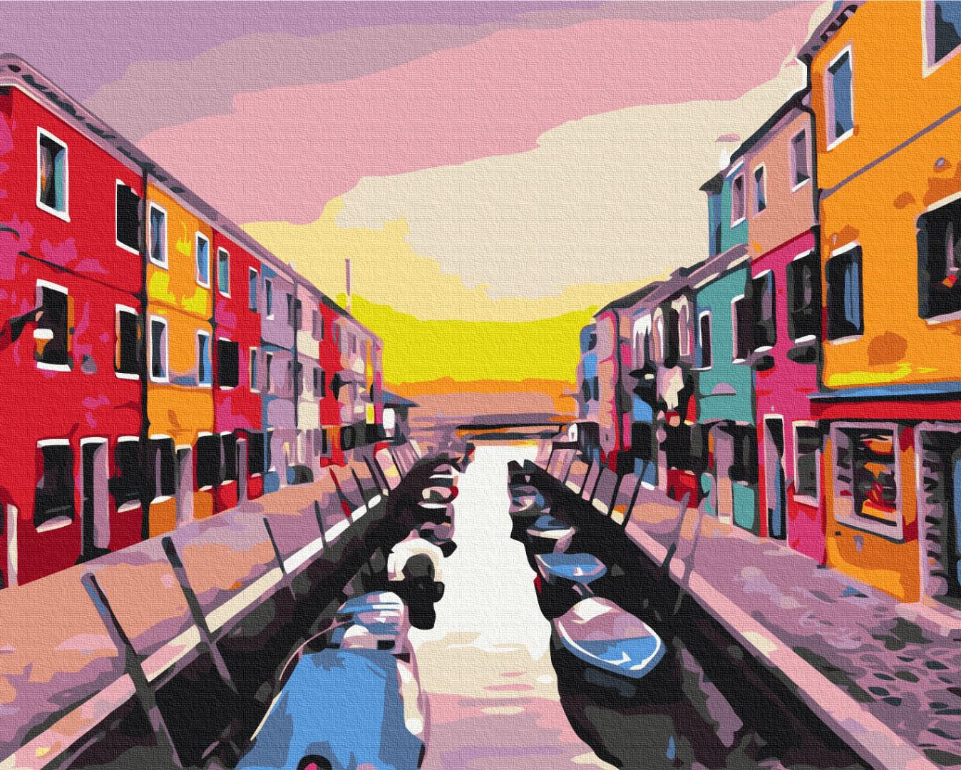 Картина по номерам Brushme Премиум Припаркованные гондолы 40x50 см (PBS52278)