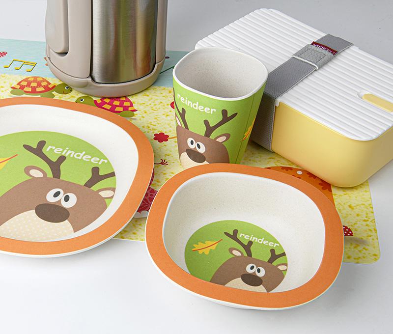 Набор детский 3 предмета Fissman Олень бамбуковое волокно 20 см - фото 6 Набор детский 3 предмета Fissman Олень бамбуковое волокно 20 см - фото 6