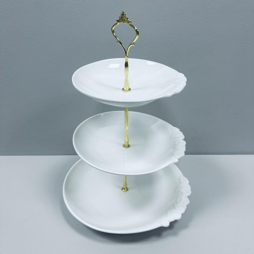 Фруктовниця порцелянова Stenson MC-4876 3-х ярусна 37 см (2529117472) - фото 2 Фруктовниця порцелянова Stenson MC-4876 3-х ярусна 37 см (2529117472) - фото 2