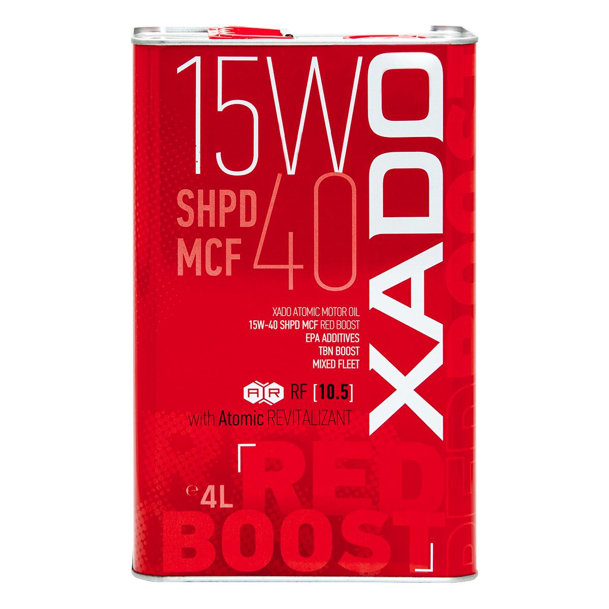 Моторное масло XADO Atomic Oil 15W-40 SHPD MCF Red boost минеральное 4 л