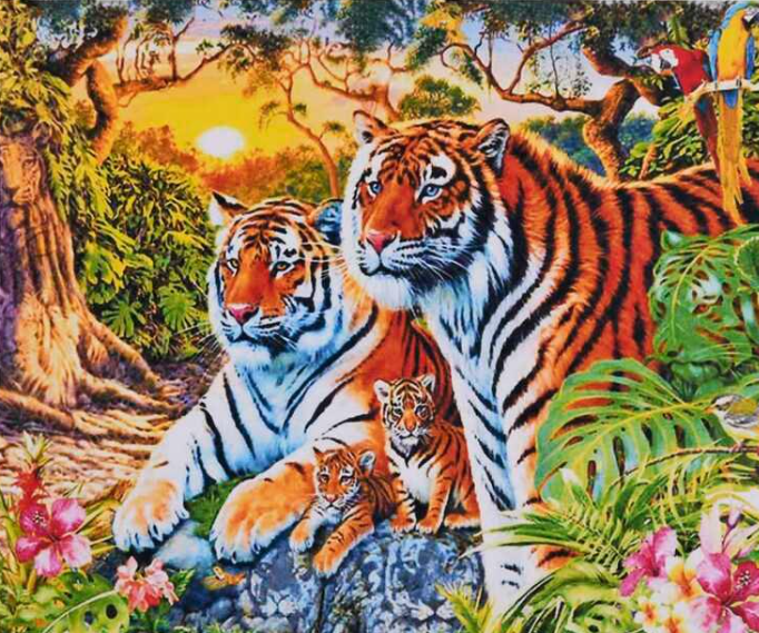 Картина за номерами TK Group 31219 30 Родина тигрів 40х30 см (110304)