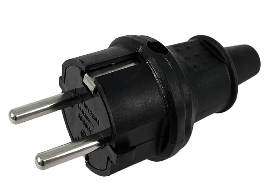 Вилка з заземленням Lemanso LMA056 каучукова