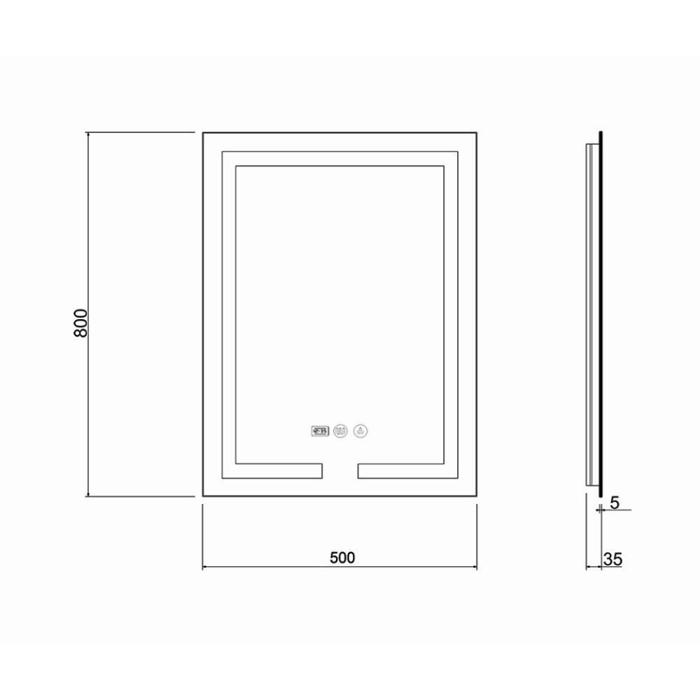 Зеркало для ванной комнаты Qtap Mideya DC-F936 Touch LED 500х800 мм (SD00036739-VS) - фото 2