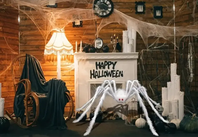 Паук на Хэллоуин декоративный 150 см Белый (625666) - фото 3 Паук на Хэллоуин декоративный 150 см Белый (625666) - фото 3