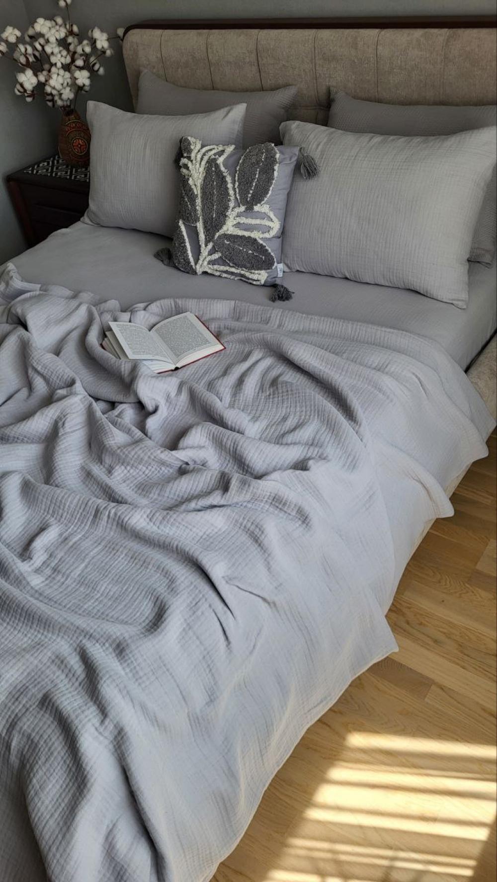 Покрывало детское муслин 110x140 см Single Grey (10003) - фото 6 Покрывало детское муслин 110x140 см Single Grey (10003) - фото 6