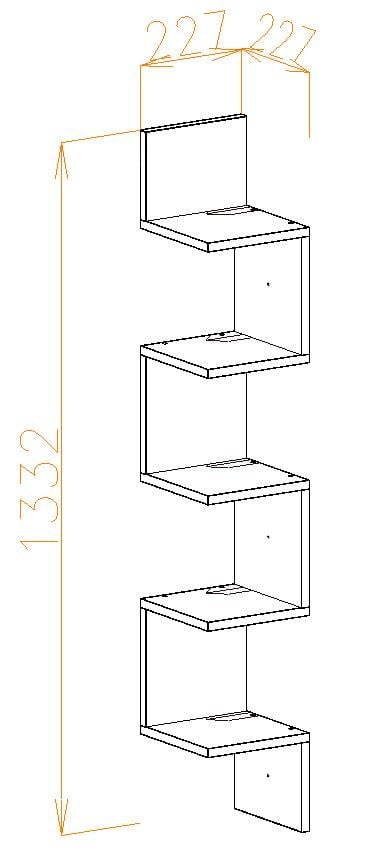 Полка настенная угловая MEBLIBUD P-111 открытая Дуб сонома - фото 3