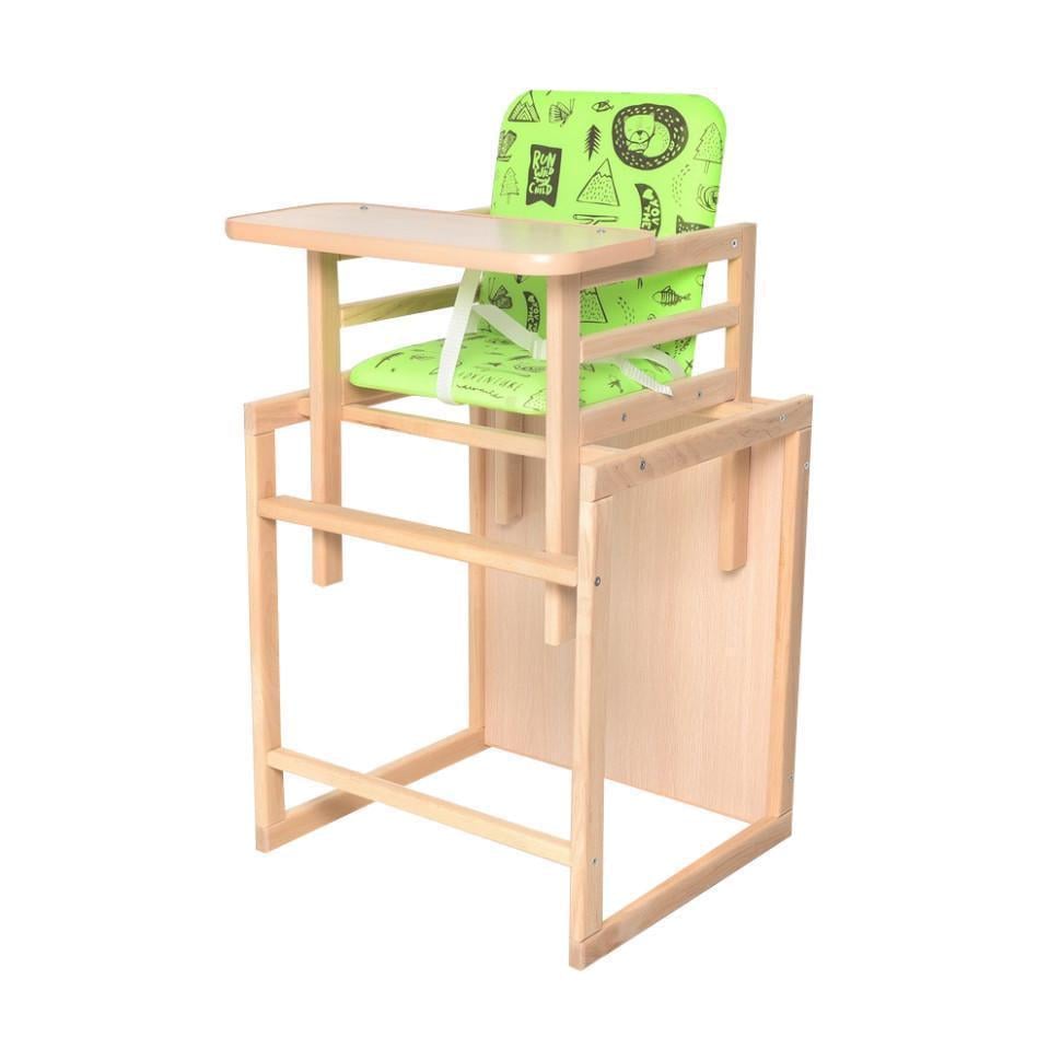 Стульчик для кормления трансформер Bambi Quest 2 в 1 дерево Лайм (FS-134-S-14)
