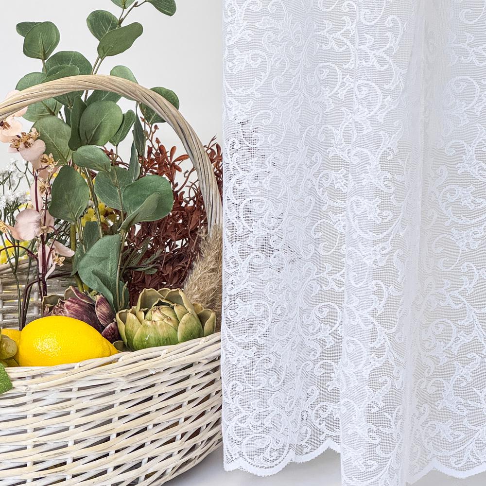 Тканина тюль жакард Мальва 285 см 72 гр/м2 V-beyaz - фото 5